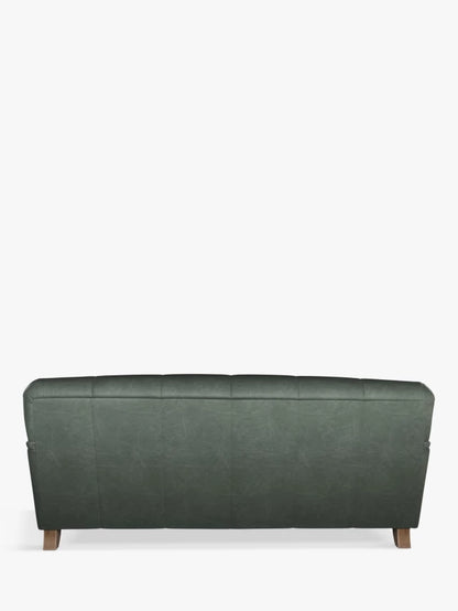 John Lewis Harrogate High Back 2 Seater Leather Sofa, Dark Leg