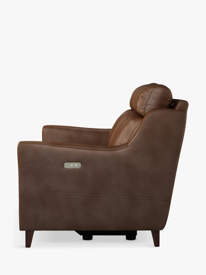 Elevate Medium 2 Seater Power Recliner Leather Sofa (Contempo Castanga)