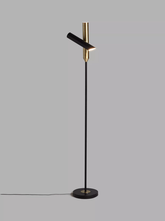 John Lewis Swivel LED Uplighter Floor Lamp, Black/Brass 1