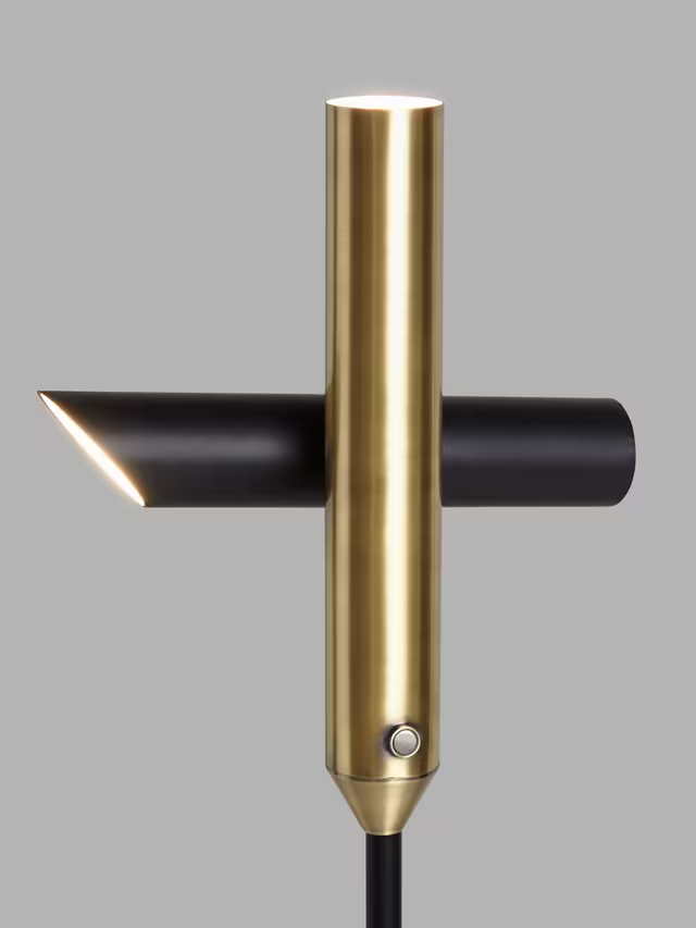 John Lewis Swivel LED Uplighter Floor Lamp, Black/Brass