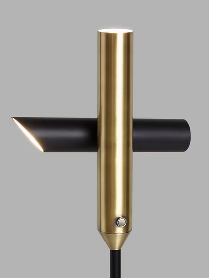 John Lewis Swivel LED Uplighter Floor Lamp, Black/Brass