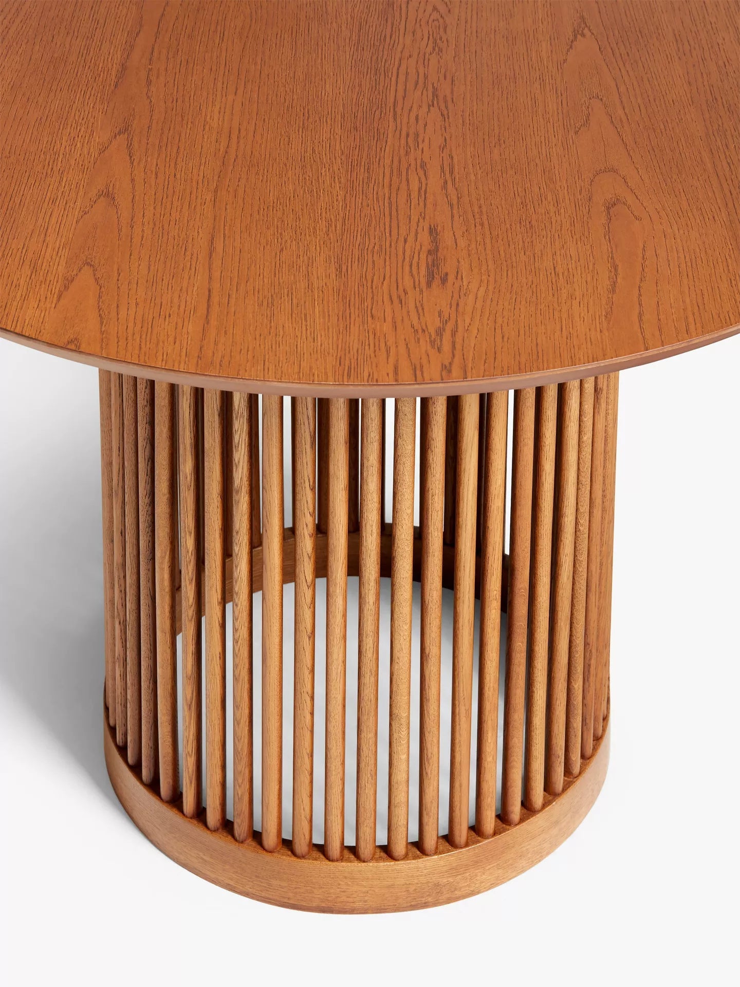 John Lewis Trestle 4 Seater Round Dining Table, Dark Oak