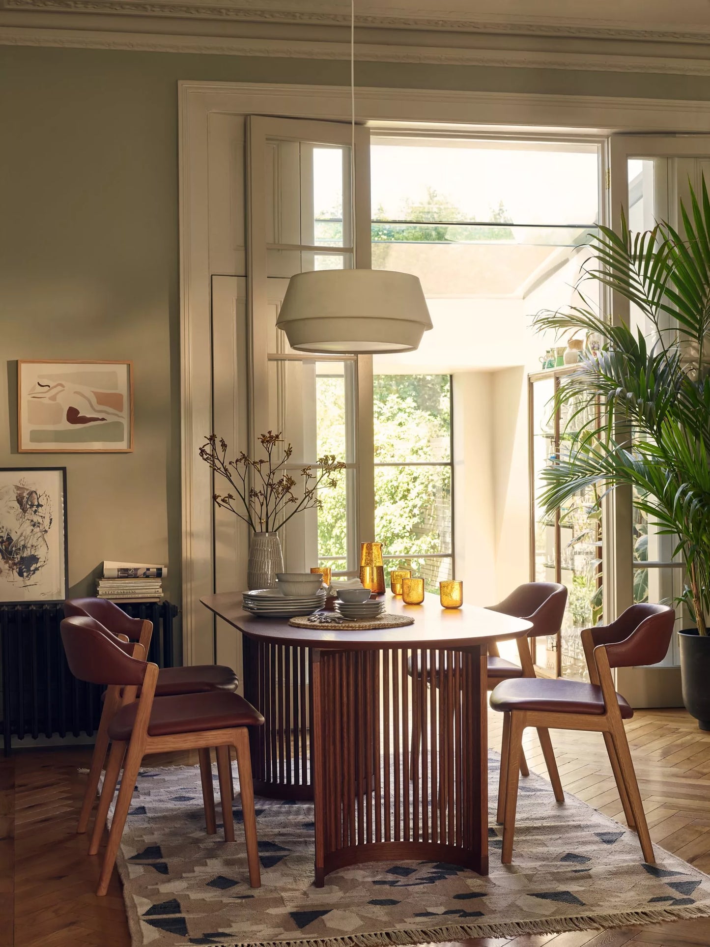 John Lewis Trestle 6 Seater Dining Table, Dark Oak