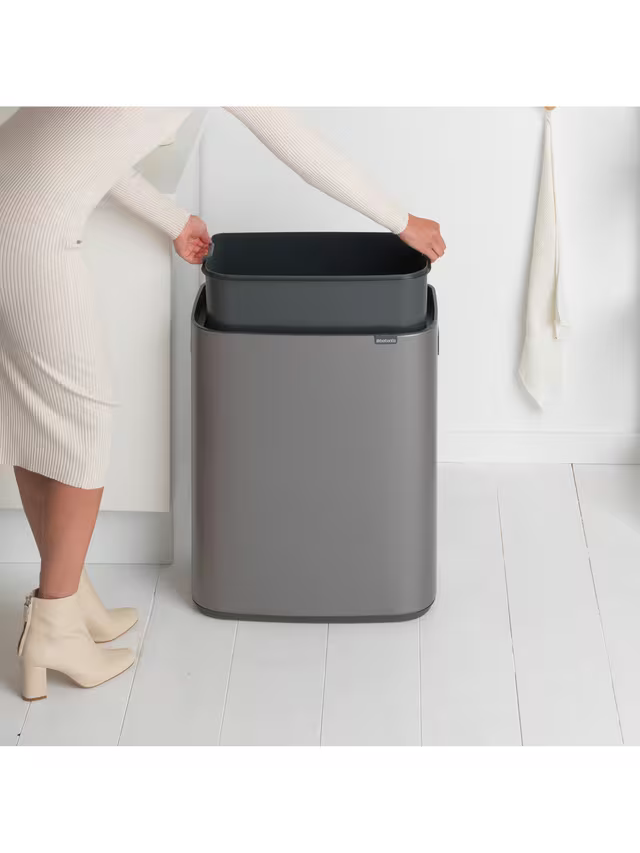 Brabantia Bo Touch Bin, Platinum, 60L