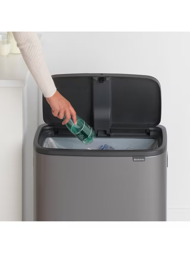 Brabantia Bo Touch Bin, Platinum, 60L