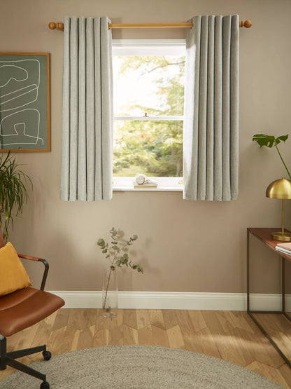 John Lewis Chenille Pair Blackout/Thermal Lined Eyelet Curtains, Flint W228 x Drop 228cm