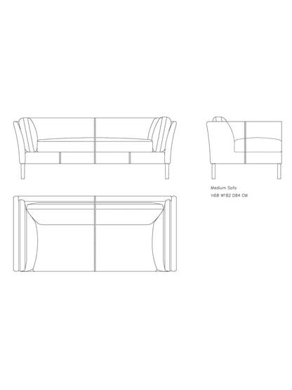John Lewis Halo Groucho Medium 2 Seater Leather Sofa, Dark Leg, London Leather