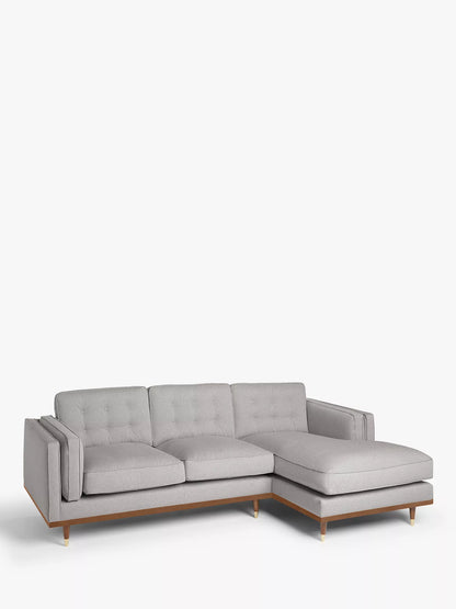 John Lewis + Swoon Lyon RHF Chaise End Sofa, Grey Cotton