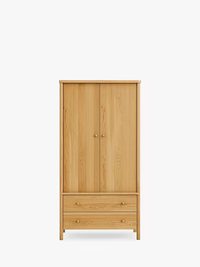 John Lewis Spindle Double Wardrobe with 2 Drawers, Oak