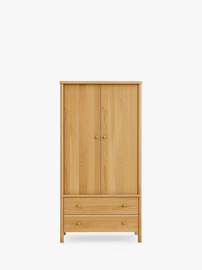 John Lewis Spindle Double Wardrobe with 2 Drawers, Oak
