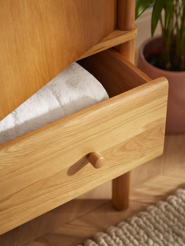 John Lewis Spindle Double Wardrobe with 2 Drawers, Oak