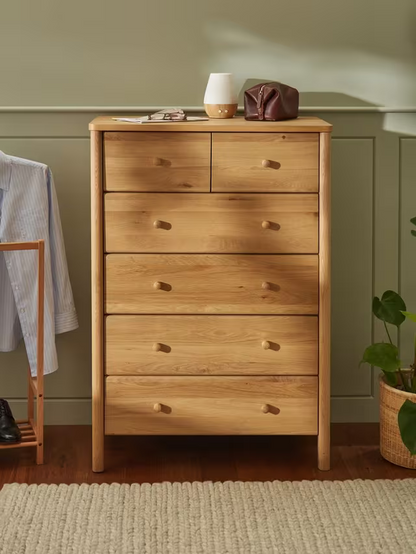 John Lewis Spindle 6 Drawer Chest, Oak