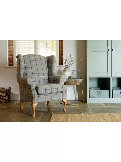 Parker Knoll Oberon Armchair, Berwick Check Grey Marl