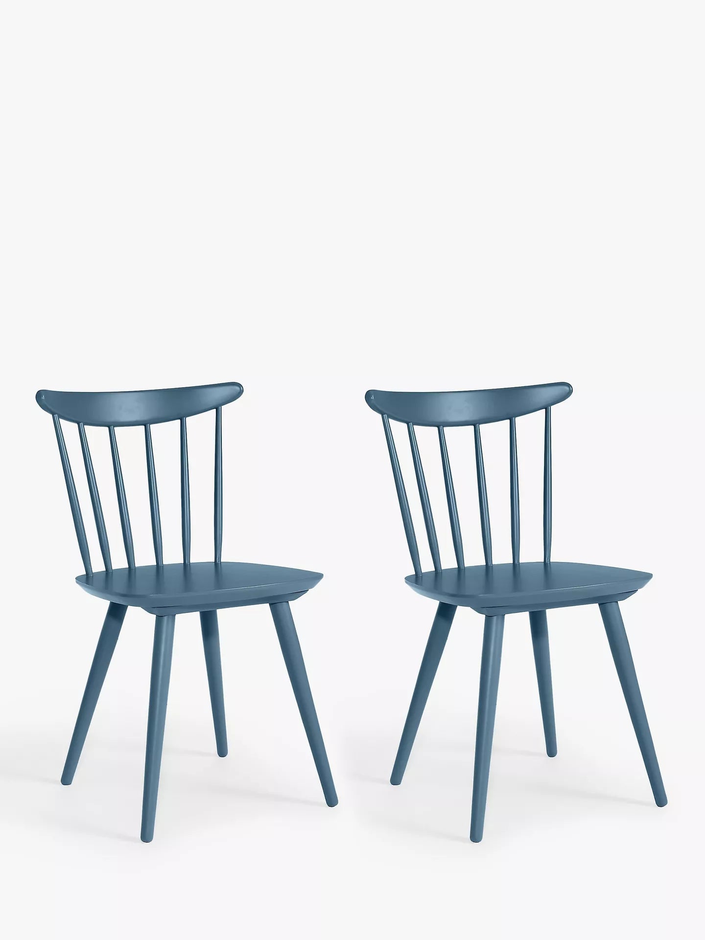 John Lewis Spindle Dining Chair, Set of 2, Blue, FSC-Certified (Beech Wood)