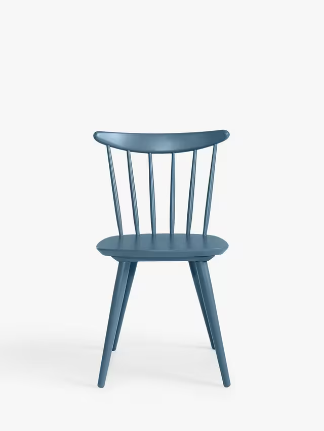 John Lewis Spindle Dining Chair, Set of 2, Blue, FSC-Certified (Beech Wood)
