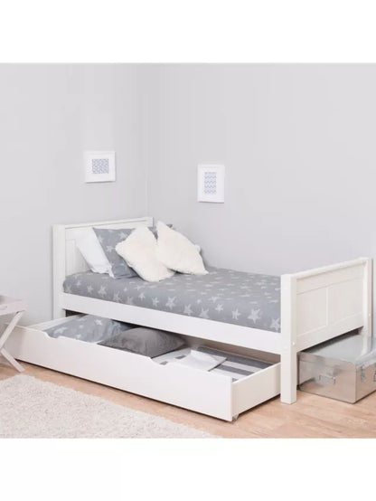 John Lewis Stompa Classic Child Compliant Bed Frame with Trundle Drawer, Single, White