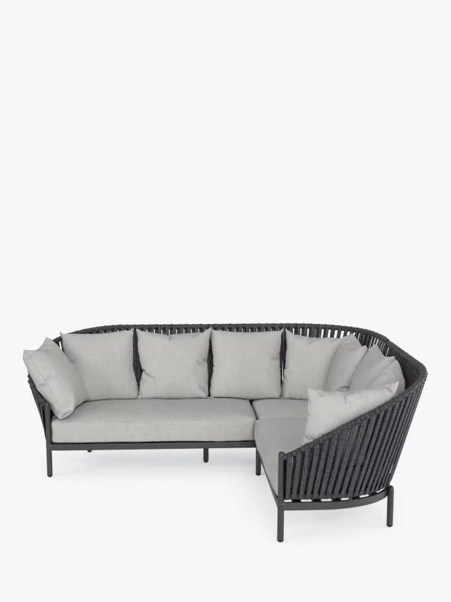 John Lewis Chunky Weave 5-Seater Garden Corner Sofa, Grey