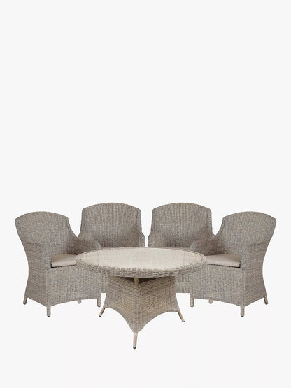 John Lewis Dante 4-Seater Round Glass Garden Dining Table