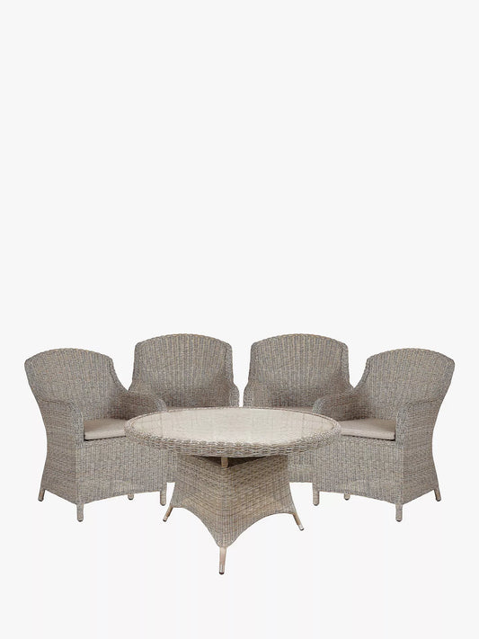 John Lewis Dante 4-Seater Round Glass Garden Dining Table