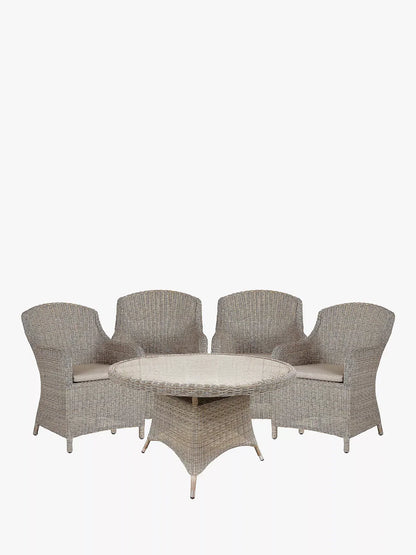 John Lewis Dante 4-Seater Round Glass Garden Dining Table