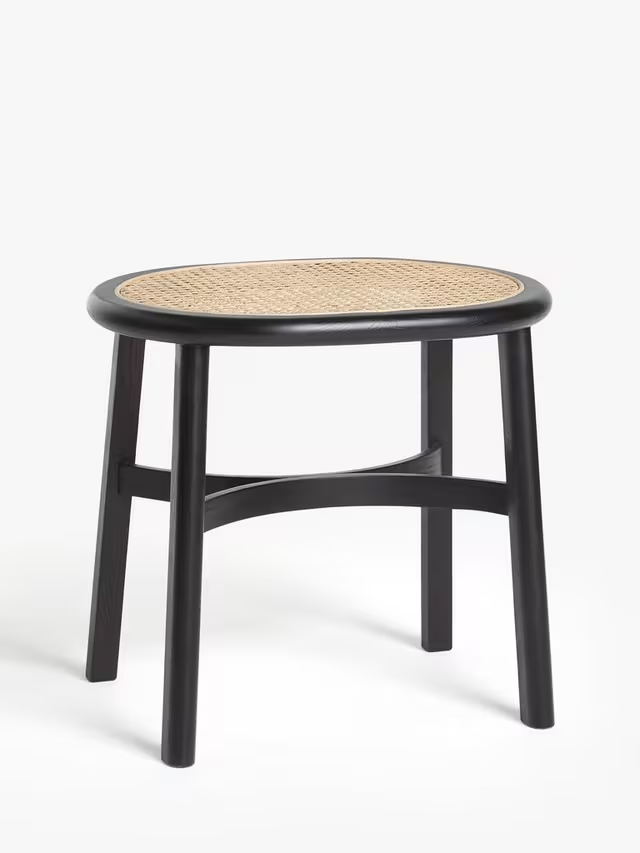 John Lewis Rattan Dressing Table Stool Black