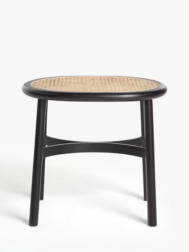 John Lewis Rattan Dressing Table Stool Black