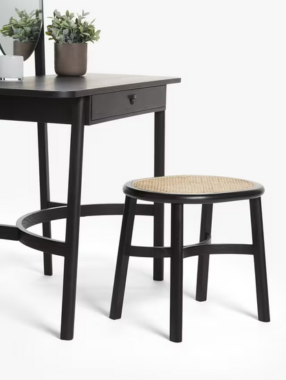 John Lewis Rattan Dressing Table Stool Black