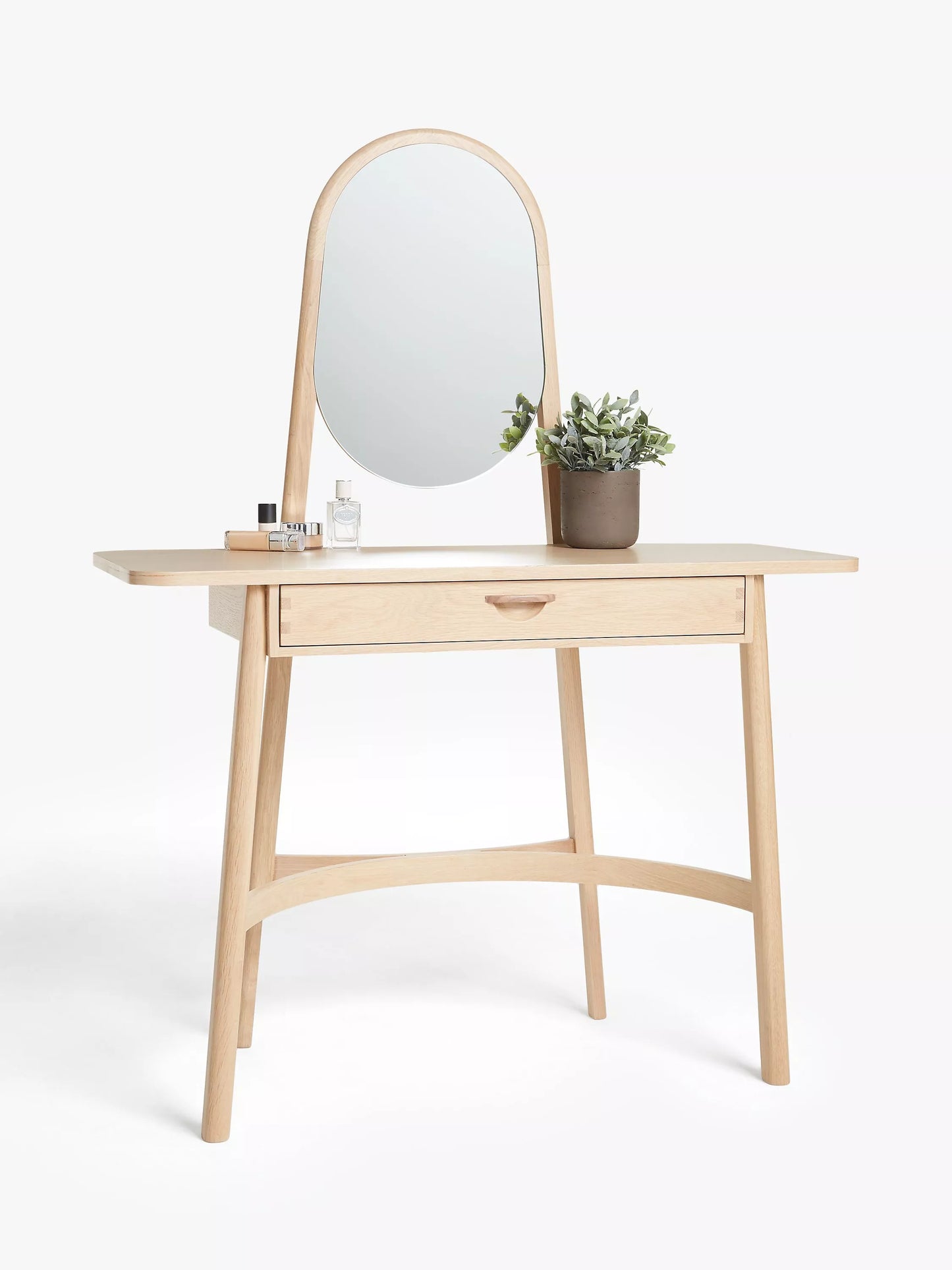 John Lewis Rattan Dressing Table and Mirror, Oak