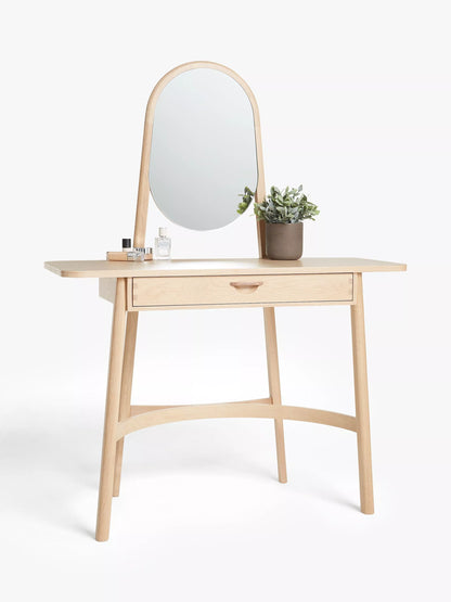 John Lewis Rattan Dressing Table and Mirror, Oak