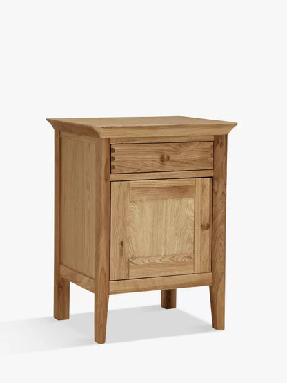 John Lewis Essence 1 Door Bedside Table, Oak