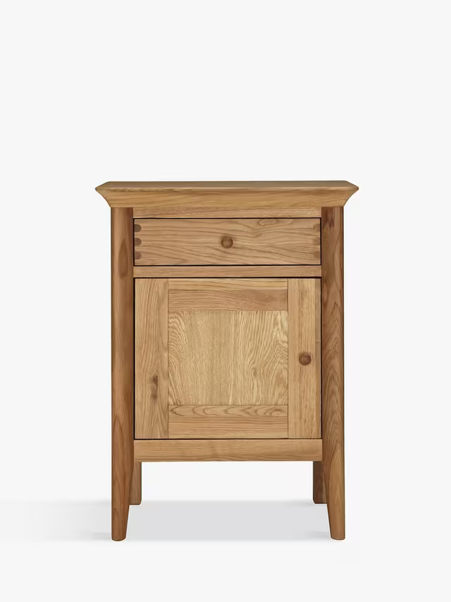 John Lewis Essence 1 Door Bedside Table, Oak
