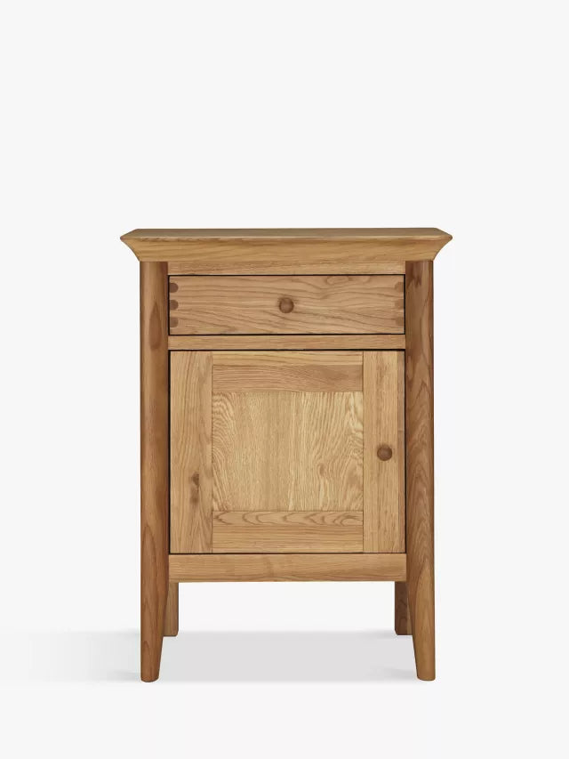 John Lewis Essence 1 Door Bedside Table, Oak