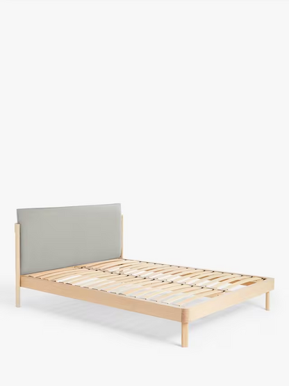 John Lewis Pillow Bed Frame, Double, Natural/Grey