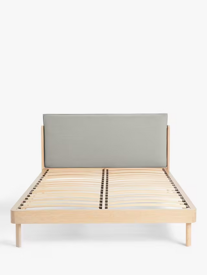 John Lewis Pillow Bed Frame, Double, Natural/Grey