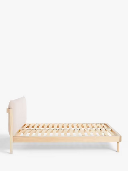 John Lewis Pillow Bed Frame, Double, Natural/Pink