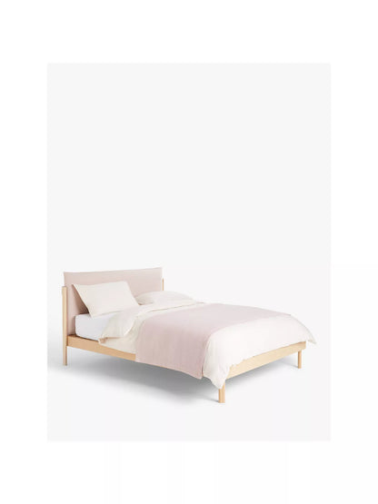 John Lewis Pillow Bed Frame, King Size, Natural/Pink