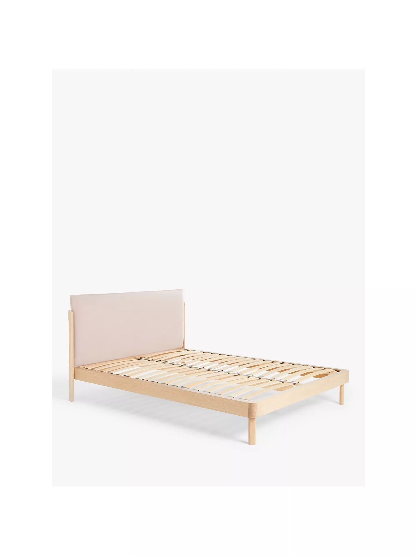 John Lewis Pillow Bed Frame, King Size, Natural/Pink