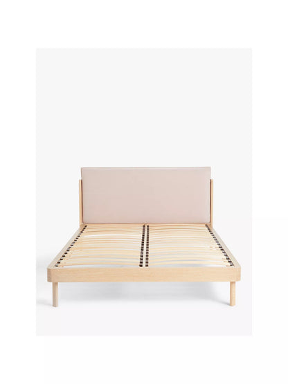 John Lewis Pillow Bed Frame, King Size, Natural/Pink