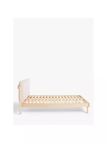 John Lewis Pillow Bed Frame, King Size, Natural/Pink