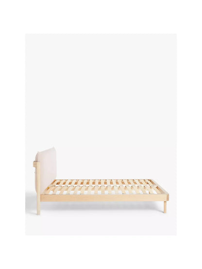 John Lewis Pillow Bed Frame, King Size, Natural/Pink