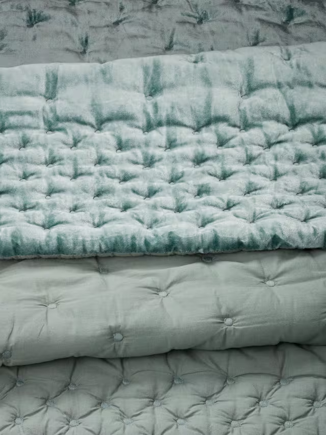 John Lewis Boutique Hotel Velvet Stitch Quilted Bedspread, Duck Egg, L260 x W250
