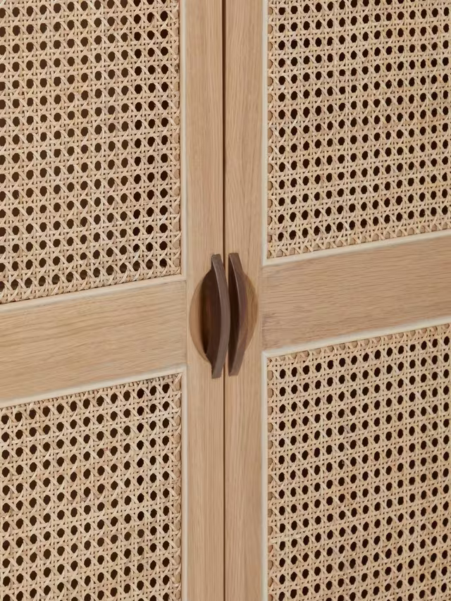 John Lewis Rattan Double Wardrobe, Oak