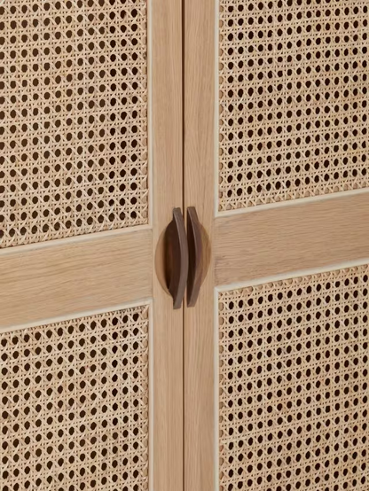 John Lewis Rattan Double Wardrobe, Oak