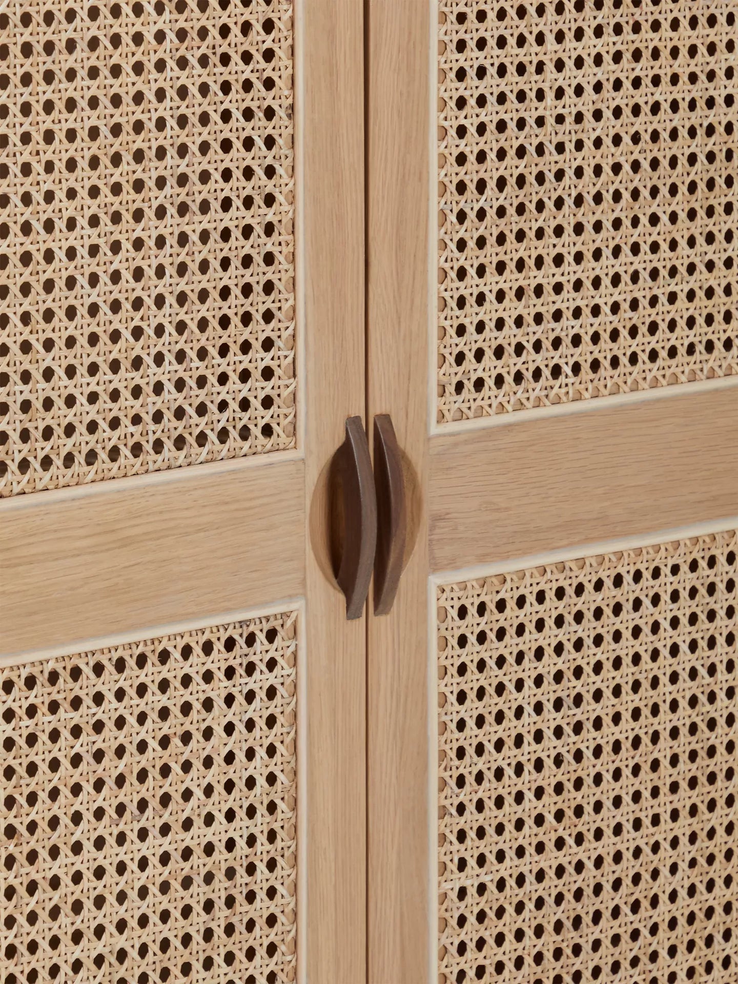 John Lewis Rattan Double Wardrobe, Oak