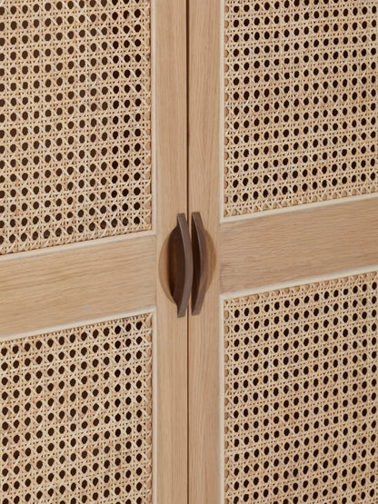 John Lewis Rattan Double Wardrobe, Oak