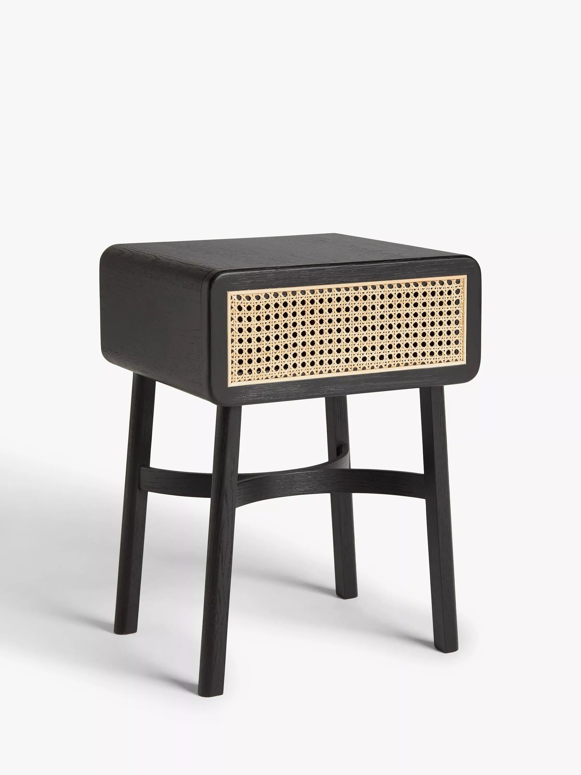 John Lewis Rattan Storage Bedside Table Black