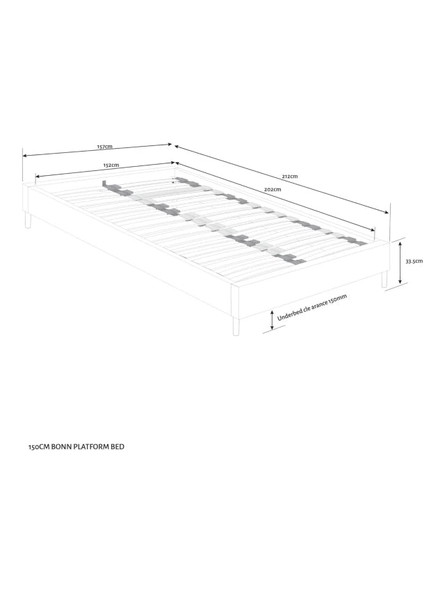 John Lewis ANYDAY Bonn Platform Bed Frame, King Size, Saga Grey