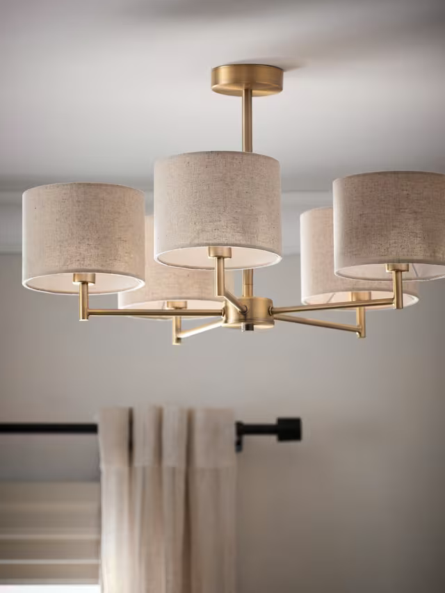 John Lewis Blakely Ceiling Light, Antique Brass