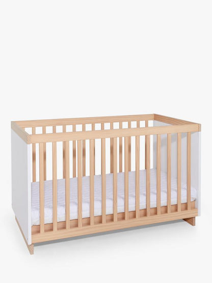 John Lewis Scandi Solution Cotbed White Natural Cot Bed