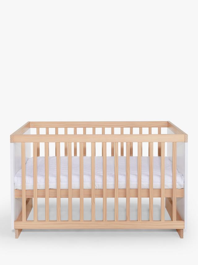 John Lewis Scandi Solution Cotbed White Natural Cot Bed